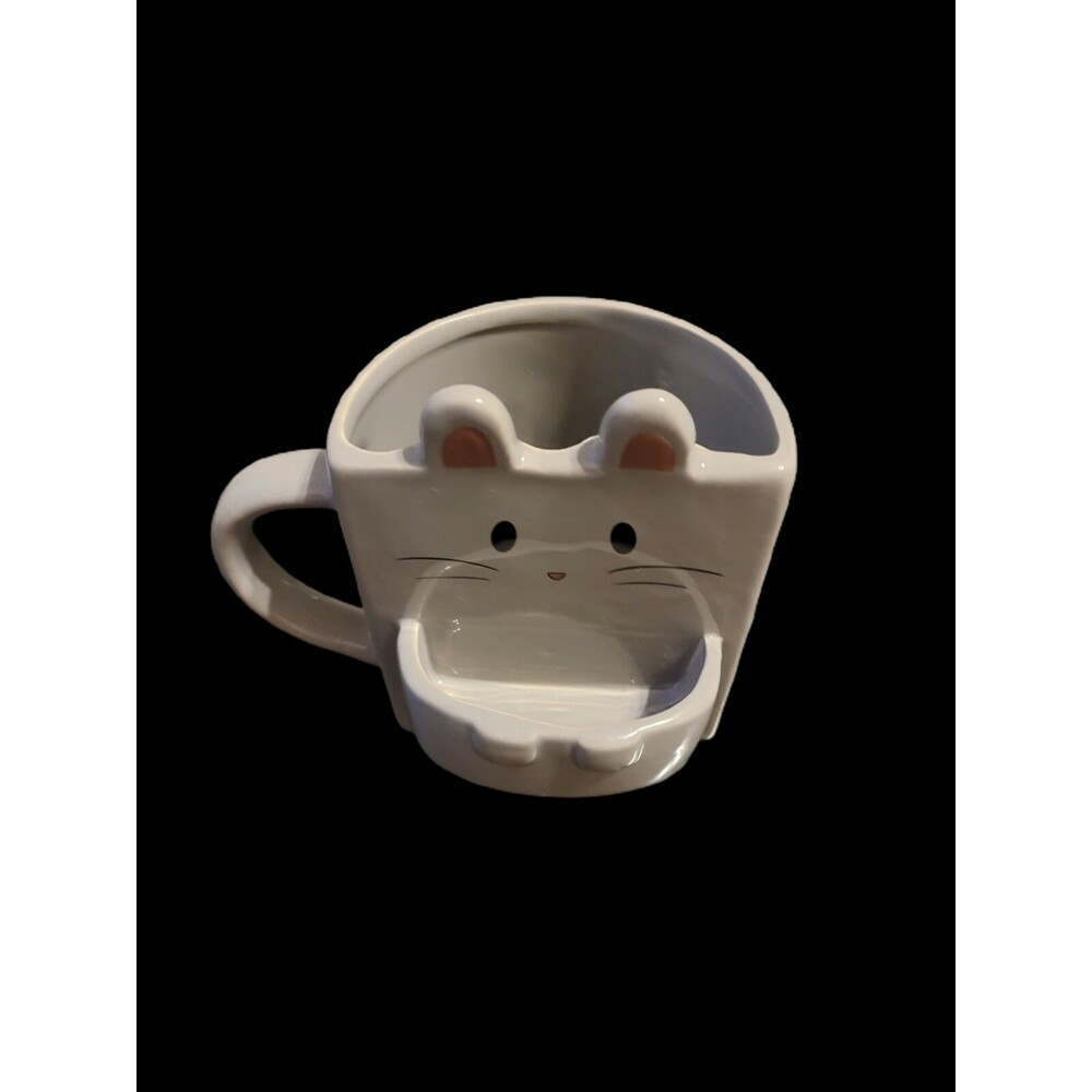 Adorable Grey Rat Coffee/Tea Mug+ Cookie Holder Novelty rare With Birth Year.New